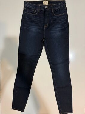L'AGENCE Dark Indigo High-Rise Skinny Jeans-KATRINA